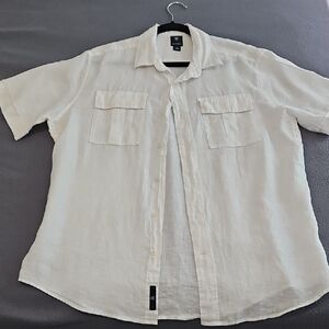 Victorinox White Casual Button Down Shirt with Spread Collar
